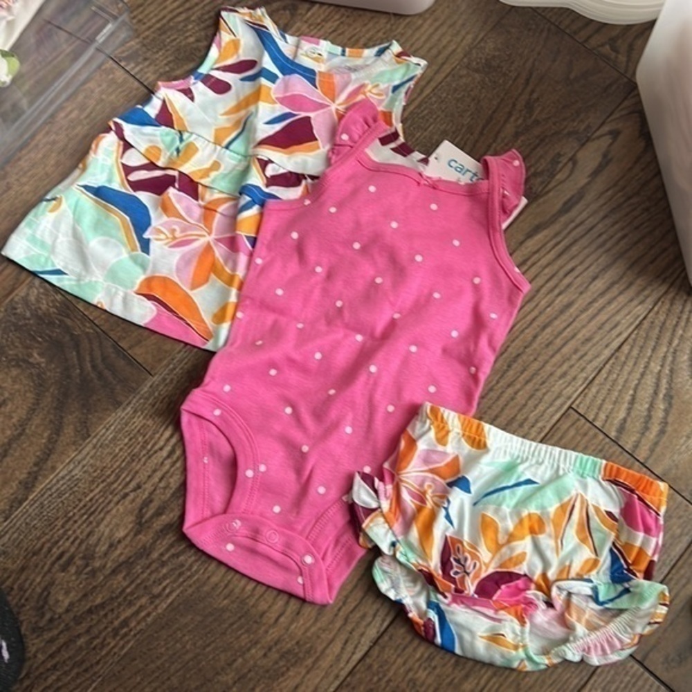 Carter’s shirt and bloomers set 6 months baby 3 pieces spring summer easter